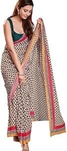 Women's Solid Embellished Georgette Saree With Unstitched Blouse Piece