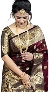 Women's Pure Soft Kanjivaram Silk Saree For Wedding Banarasi Style Sari With Blouse Piece (Vruksh-50)