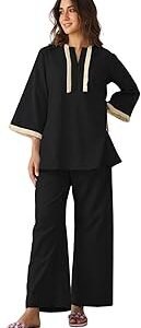 Co-ord Set for Women Stylish | Korean Summer Two Piece Outfit | Kurtis| Trendy Travel & Streetwear Look for Girls & Woman | Hangouts | Picnic | Vacation Wear | 3/4 Half Sleeve