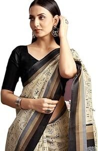 Women's Bagalpuri Silk Saree | Varli Printed Saree With Unstitched Blouse Piece