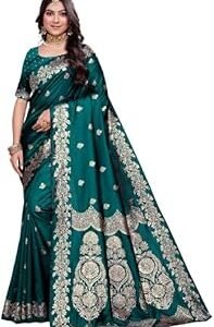 Women's Kanjivaram Art Silk Saree Soft Banarasi Style Sari With Blouse Piece For Wedding (pack of 1)