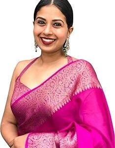 Women's Soft Pure Kanjivaram Silk Saree For Wedding Banarasi Cotton Sari With Blouse Piece (Yatri-51)