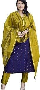 Women's Rayon Kurta with Pant & Dupatta