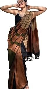 Women Cotton Saree With Blouse Piece., Multicolor 5.5 Meter With Running Blouse