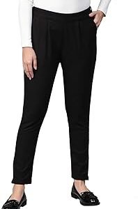 Women's Regular Fit Mid Rise Solid Cotton Slub Ankle Length Regular Trouser Pant