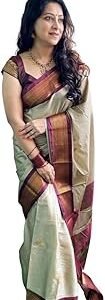 Women's Kanjivaram Soft Lichi Silk Saree With Blouse Piece
