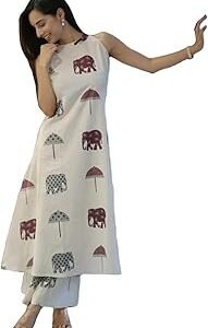 Women's Ethnic Co-Ord Set | Kurta Pant Set | Kurta Palazzo Set | Stylish Cotton Suit Set for Women, Festival Co-ord Set