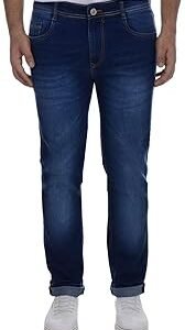 Men's Regular Fit Stylish Stretchable 36 Size Dark Blue Casusal Denim High Rise Jeans Pant for Men, JJ3-9