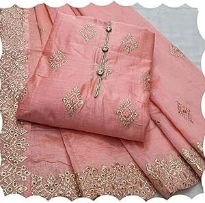 Women's Cotton Embroidery Codding Work Unstitched Salwar Suit Dress Material With Heavy Dyable Sequence Work Dupatta (Free Size_Multi Color)