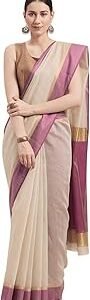 Women's Cotton Silk Woven Check Print Traditional Saree With Blouse Piece