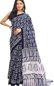 Women's Cotton Printed & Ready To Wear Saree with Unstitched Blouse Piece