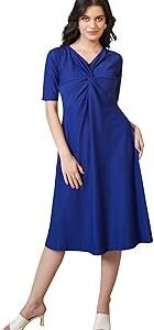 Womenâ€™s A-line Midi Length Dress (Nisi-042-045)