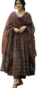 Women's Viscose Printed Flared A-Line Kurta With Pant And Dupatta Suit Set | Kurta Set