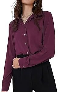 Women's Rayon Oversized Fit Crop Top Korean Style Long Sleeve Oversized Button Down| Workwear Top for Office & Casual Wear (Available in Plus Size and Combo Pack of 2)