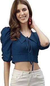 Women's Solid Regular Fit Crop Top