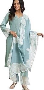 Women's Embroidered Kurta Set with Dupatta || Elegant Floral Suit Set for Women || Ethnic Wear for Girls || Stylish Kurti Pant Set with Dupatta (1672)