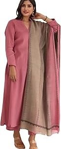 Women's Silk Blend Straight Solid Kurta with Pant & Dupatta