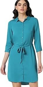 Women's Polyester Modern Mid-Thigh Length Dress