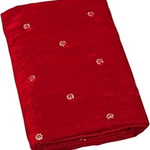 Women's/Girl's Unisex Velvet Festival Wear Unstitched Blouse Material (DM-165)