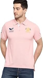 CottonPoly Solid Polo T-Shirt with No.3 Applique for Men (AC284)