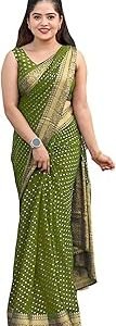 Women's Silk Weaving Kanjivaram Saree with Unstitched Blouse Piece