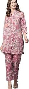 Women's Cotton Printed Straight Kurta With Pant
