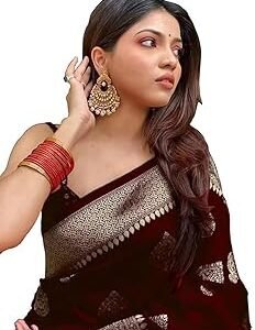 Women's Kanjivaram Art Silk Saree Soft Banarasi Style Sari With Blouse Piece For Wedding (Pari122-51)