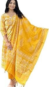 Women's Viscose Printed Straight Kurta and Pant with Dupatta Set