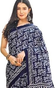 Women's Pure Cotton Saree | Sari for Women | Printed Ready To Wear One Minute Pleated Sarees With Unstitched Blouse Piece