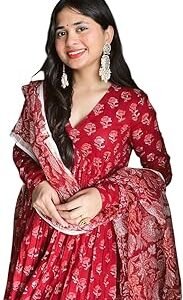 Women's Printed Kurta with Palazzo & Dupatta | Ethnic Set | Kurta Set