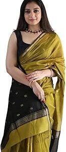 Women's Cotton Soft Silk Sarees | Jamdani Cotton Saree With Attach Unstitched Blouse Piece