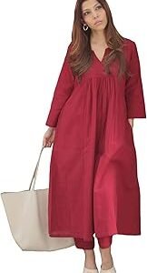 Women's Rayon Viscose Ethnic Co-Ord Set | Kurta Pant Set | Kurta Palazzo Set | Stylish Cotton Suit Set for Women