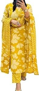 Women's Floral Printed Stright Kurta with Pant & Dupatta Set | Ethnic set | Kurta set
