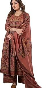 Womenâ€™s 100% Cotton Anarkali Kurta Set with Pant & Dupatta | Jaipuri Floral Ethnic Suit