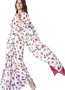 Women's Hand block printed cotton mulmul fabric saree With Blouse Piece Traditional Jaipuri Print