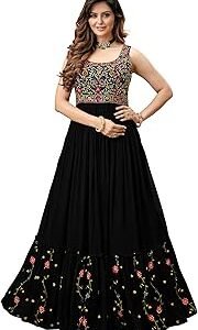 Women's Georgette Stitched Western Long Anarkali Gown