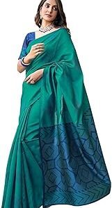 Women's Banarasi Silk Jacquard Saree with Unstitched Blouse Piece