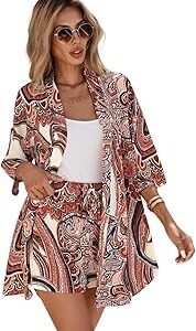 Co Ord Set For Women stylish | Trendy Printed Rayon Pajama Set | Casual 2-Piece Summer Travel Outfit | Korean Night Suit Sleepwear for Women | Pyjama Set For Women & Girl For Beach & Holiday Look