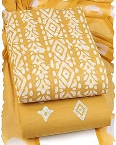 Women's Cotton Blend Printed Unstitched Salwar Suit Churidar Dress material Fabric with Dupatta