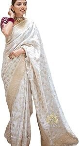 Women's Pure Kanjivaram Soft Silk Saree Banarasi Style Sarees For Wedding With Blouse Piece (Pari-165)