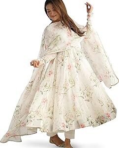 Women's Georgette Kurta Pant Set with Dupatta|Ethnic Set