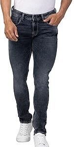 Black Low Rise Slim Fit Jeans for Men