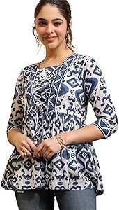 Regular Fit Printed Shirt Top Women | Tops Stylish Latest | Office Wear | Cotton Blend | Girls Top Women's