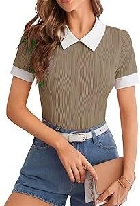 Women's Rayon Regular Fit Top Korean Trendy Casual Top | Stylish Collared T-Shirt | Oversized T-Shirt (Available in Plus Size)