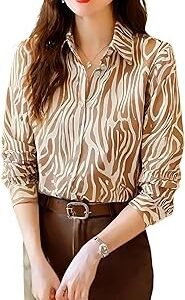 Women's Crepe Regular Fit Top Korean Style Long Sleeve Oversized Button Down | Workwear Top for Office & Casual Wear (Available in Plus Size and Combo Pack of 2)