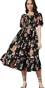 Women's Crepe Midi Dress