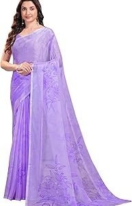 Floral Print Chiffon Saree