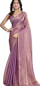 Women's Soft Zimmy Choo Fandy Silk Saree With Hand Work Lace Boarder & Comes With Unstitched Blouse Piece (Chhaava)