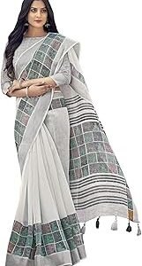Women's Printed Cotton Saree with Unstitched Blouse Piece