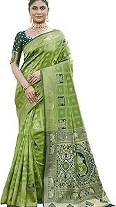 Women's Banarasi Kanjivaram Silk Woven Saree | Animal Printed Patola Silk Saree for Women
